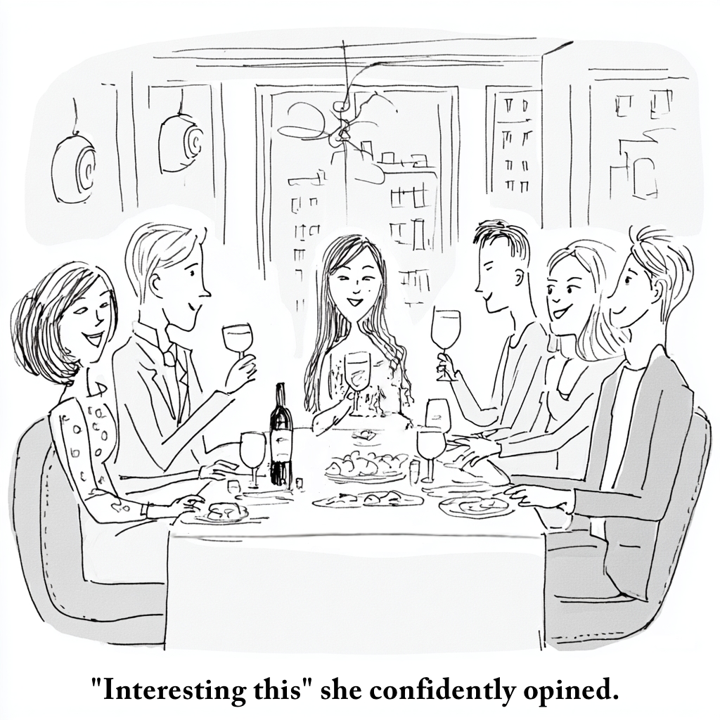 Dinner party with engaged conversation